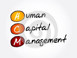 HCM - Human Capital Management acronym, business concept background