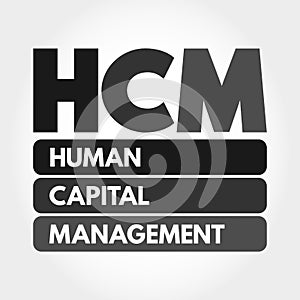 HCM - Human Capital Management acronym, business concept background