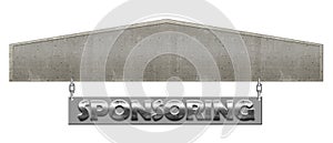 HD Concrete and Silver Sponsoring Sign with Open Text Box Area T