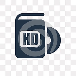 HD DVD vector icon isolated on transparent background, HD DVD t