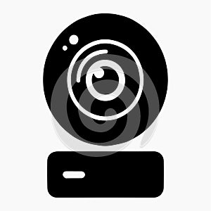 HD external webcam technology solid icon