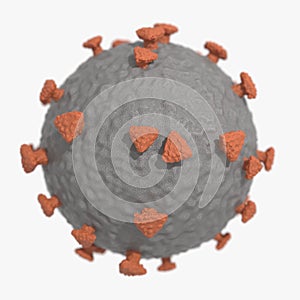 Coronavirus COVID-19 3d Model on white background