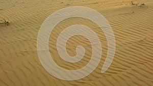 HD slow motion video of top view on sand dunes in Sahara desert, Africa. There are beautiful waves on the sand.