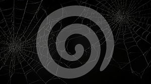 Hd Trapdoor Webs On Black Background - Pseudo-realistic Spider Web Design