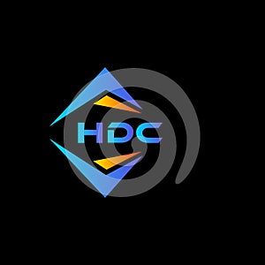 HDC abstract technology logo design on Black background. HDC creative initials letter logo concept