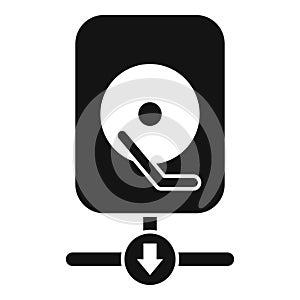 Hdd backup icon simple vector. Data cloud