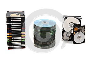 Hdd, floppy, dvd and cd-rom data background