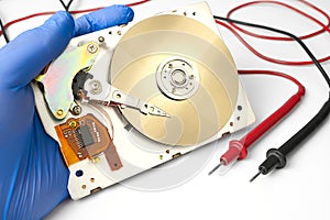 Hdd - hard disk drive. Hard disk repair concept. The hard drive is designed to store data of all mankind, so timely