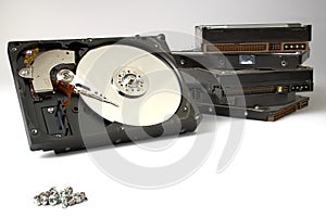 Hdd - hard disk drive. Hard disk repair concept. The hard drive is designed to store data of all mankind, so timely