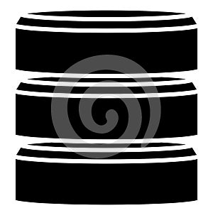 HDD, hard disk drive, mainframe computer stacked cylinder icon. Server, webhosting, webhost concepts