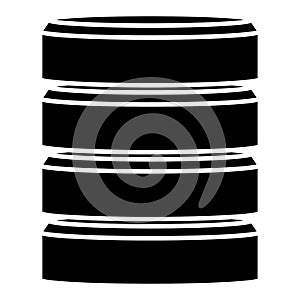 HDD, hard disk drive, mainframe computer stacked cylinder icon. Server, webhosting, webhost concepts