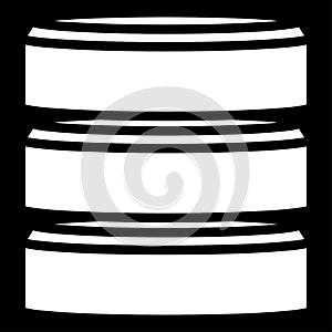 HDD, hard disk drive, mainframe computer stacked cylinder icon. Server, webhosting, webhost concepts
