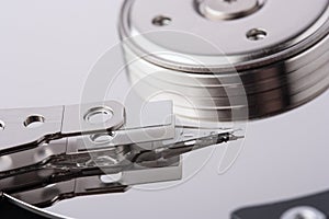 HDD heads close up.