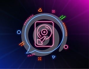 Hdd line icon. Computer memory component sign. Data storage. Vector