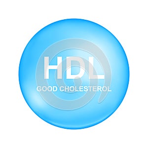 HDL cholesterol icon. Good cholesterin sign. High density lipoprotein symbol isolated on white background. Medical