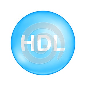 HDL cholesterol type. Good cholesterin. High density lipoprotein icon isolated on white background. Medical infographic
