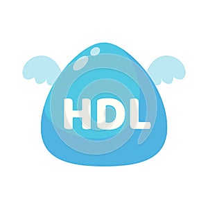 HDL and LDL cholesterol cartoon. Good fat and bad fat accumulated in the body