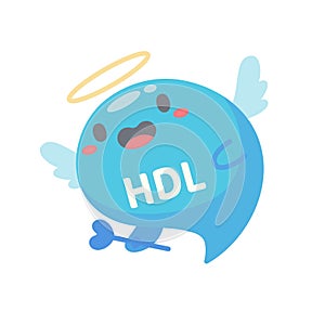 HDL and LDL cholesterol cartoon. Good fat and bad fat accumulated in the body