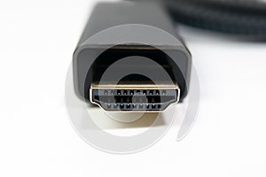 HDMI cable, close up of connector.