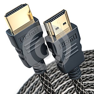 HDMI cable for computer tv and video video isolated on white