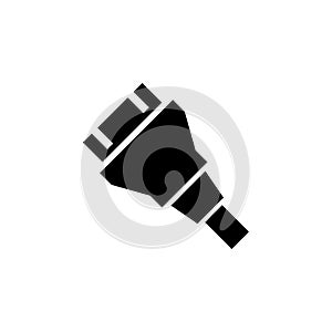 HDMI Cable, Video Audio Plug Connect Solid Flat Vector Icon Isolated on White Background