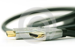 HDMI cable on white background