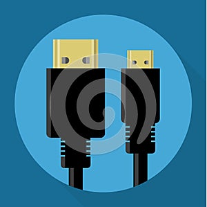 HDMI connectors vector icon