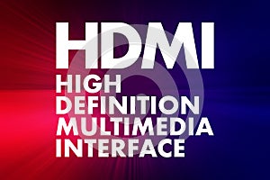 HDMI - High Definition Multimedia Interface acronym, technology concept background