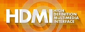 HDMI - High Definition Multimedia Interface acronym, technology concept background