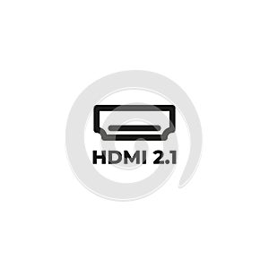 HDMI icon . HDMI 2.0 icon . HDMI cable line icon, outline vector sign, linear style pictogram isolated on white. Symbol, logo