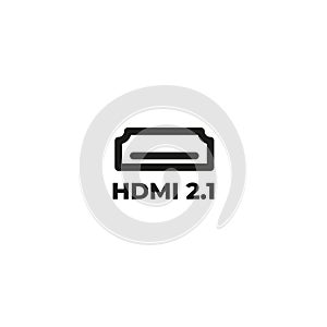HDMI icon . HDMI 2.0 icon . HDMI cable line icon, outline vector sign, linear style pictogram isolated on white. Symbol, logo