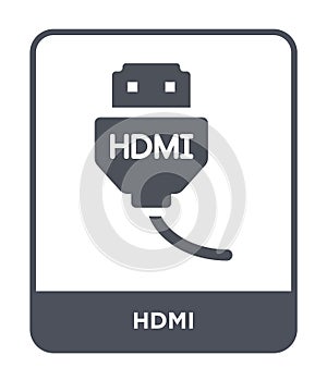 hdmi icon in trendy design style. hdmi icon isolated on white background. hdmi vector icon simple and modern flat symbol for web photo