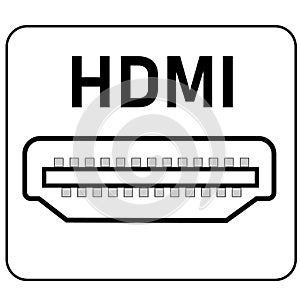 Hdmi port icon on white background. hdmi sign. flat style. hdmi digital video connectors symbol