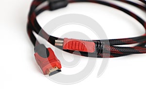 HDMI to HDMI Cable Gold Plated Redmesh, HDMI cable  white background,