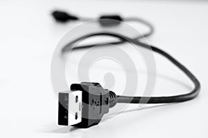 USB cable on white background