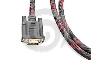 HDMI and VGA cable connector on white