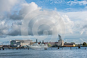 HDMS Peder Skram museum frigate landscape, Copenhagen, Denmark