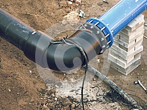 HDPE pipe welding underground, City portable water system