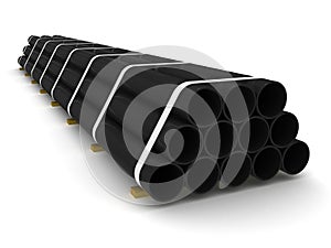 HDPE pipes stack photo