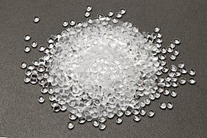 HDPE. Transparent Polyethylene granules.Plastic pellets. Plastic