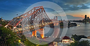 HDR brisbane story bridge at dusk