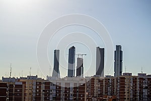 HDR of the city of Madrid with the 4 towers, in Spain photo