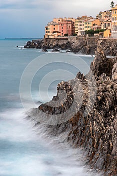 HDR exposure of the rocky coastline at Nervi