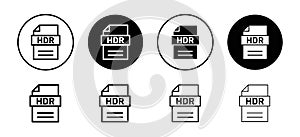 HDR image file extension icon vector set collection for web