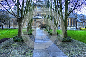 HDR image of internal courtyard, Cambridge