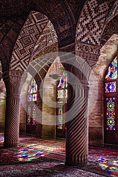 HDR of Nasir al-Mulk Mosque in Shiraz, Iran