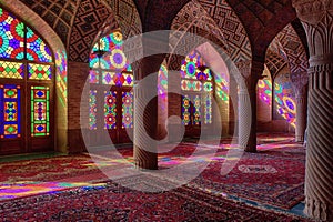 HDR of Nasir al-Mulk Mosque in Shiraz, Iran photo