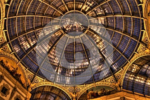 HDR night photo of Galleria Vittorio Emanuele II in Milan