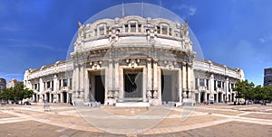 HDR panorama photo of the Central railway station in Milan, Italy.