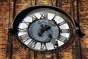 HDR photo of the clock of the Evangelical Christ' Church in Ostrava CZ